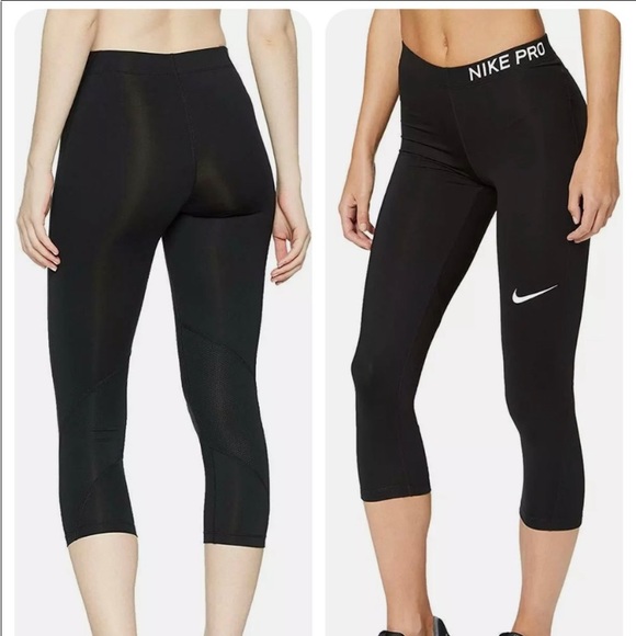 NIKE Pro Training Compression Running Workout Capri Leggings Sz Medium - Picture 1 of 7